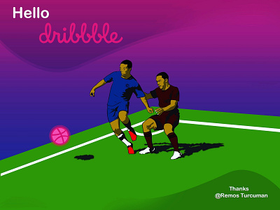 Hello Dribble debut hello dribble illustration soccer sport