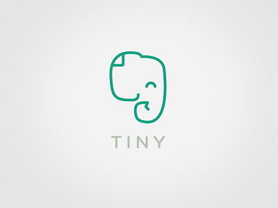 Tiny Elephant take 2 elephant evernote green icon line simple