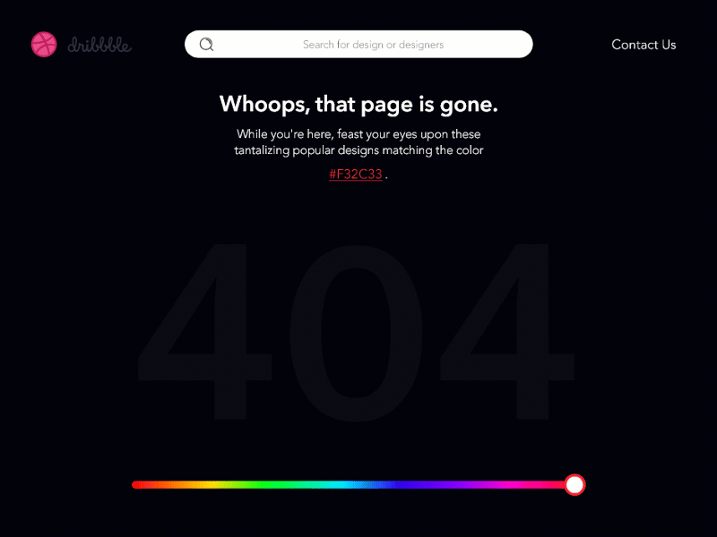 Dribble 404 Page adobe xd adobexd adobexdautoanimate animation design experiment interaction motion ui ui design ux ux design visual design