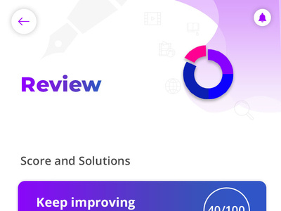 review screen for e-learning app design illustration ui ux