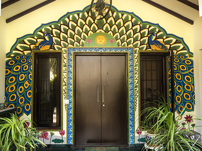 Authentic Jaipuri style Wall Art at a Villa