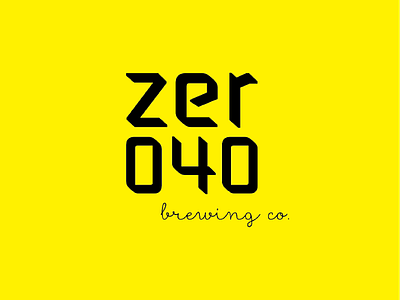 Logo design for Zero40 (Calligraphy) beer black brand branding calligraphy design graphicdesigner logo yellow