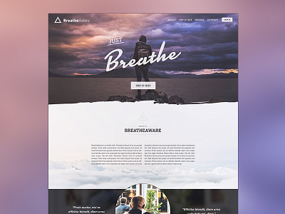 Breathe Aware Homepage Rework homepage illustrator saas ui ux wellness