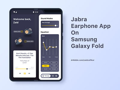 Jabra  Earphone App On  Samsung  Galaxy Fold