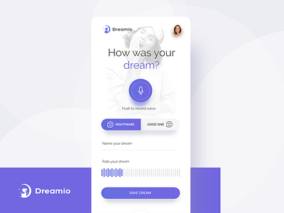 Catch your dreams/Ui training design dream mobile record ui ux