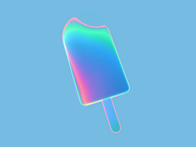 Iridescent popsicle art design digitalart ice cream illustration neon popsicle summer