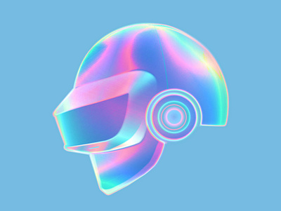 Daft Punk 1 chromatic chrome daft punk digitalart electronic music illustration iridescent motion graphics neon