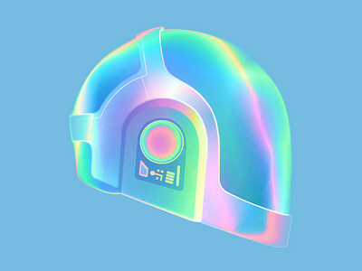 Daft Punk 2 chromatic chrome daft punk digitalart electronic music futuristic illustration iridescent motion graphics neon