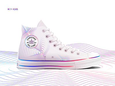 Converse All Star allstar art converse digitalart gradient illustration neon sneakers vector