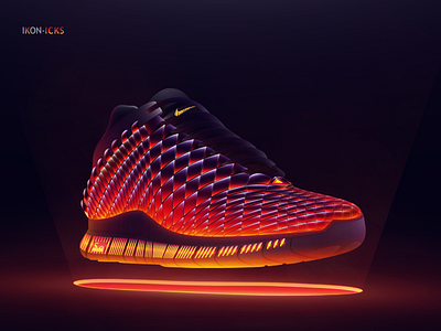 Nike Inneva Woven art digitalart gradient illustration neon nike sneakers vector volcanic