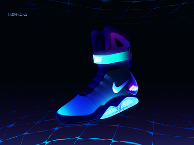 Nike air mag art digitalart gradient illustration neon nike sneakers vector vectorart