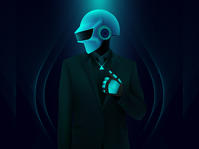 Daft Punk art daftpunk design digitalart futuristic glow gradient illustration illustrator lights music neon night vector vectorart
