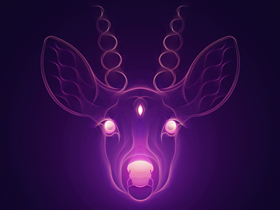 Queen Deer art deer digitalart flickers futuristic glow gradient illustration illustrator lights neon night queen queen deer vector vectorart