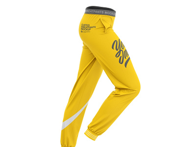 Women's Cuffed Sweatpants Mockup 3d apparel apparel mockup jogger joggers mock up mockup sport sportswear sweatpants women