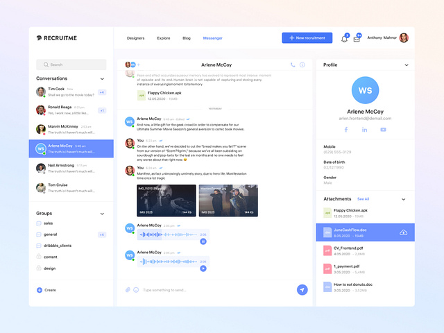 Web Messenger App by Anton Olashyn on Dribbble