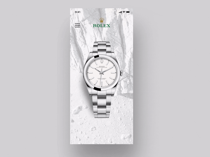 Rolex Ui Animation adobexd animation design microinteraction mobile ui rolex ui uiux ux watches