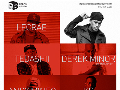 Reach Booking (Website) andy mineo hip hop kb lecrae music pro rap reach records sho baraka tedashii thisl trip lee