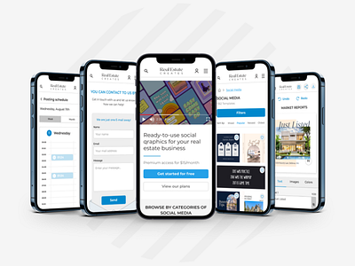 Real Estate Creates adaptive apaptate app button calendar contact form design favorite form interface like mobile profile real estate schedule search tabs ui ux video week