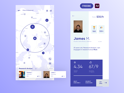 Find Professionals Around - Freebie app app design dashboad find find people free xd freebie interface ios iphone map maps mobile mockup product design professional ui map uidesign uiux