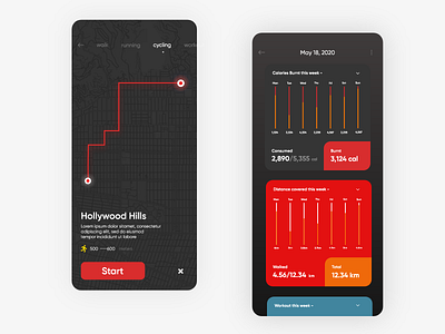 Workout Tracker App - Freebie agenda app concept app design dashboard dribbble exercise fitness fitness tracker minimal product design profile redesign tabs training training app ui uidesign uiux workout workout app