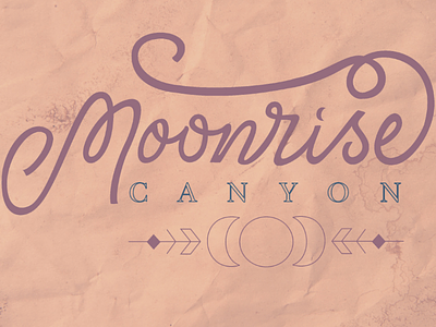 Moonrise Canyon graphic design hand drawn illustration lettering linear logo logo design texture type typography