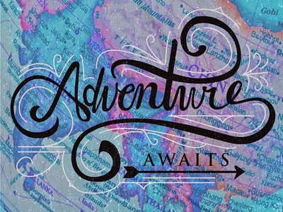 Adventure Awaits illustration lettering lettering art typography