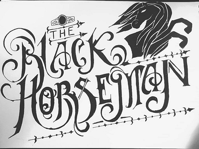 Black Horseman - inktober 2019 design hand drawn illustration inktober 2019 lettering lettering art supernatural typography typography design