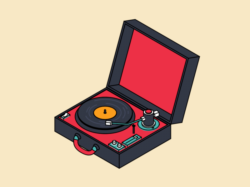 Turntable cinema 4d records sketch and toon turntable