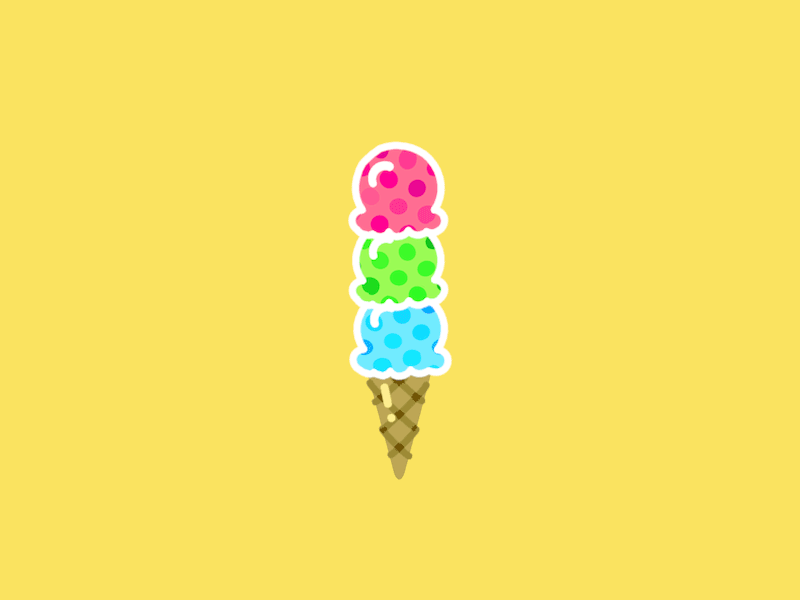 RGB Ice Cream c4d cinema 4d cone gif ice cream icon line art sketch and toon