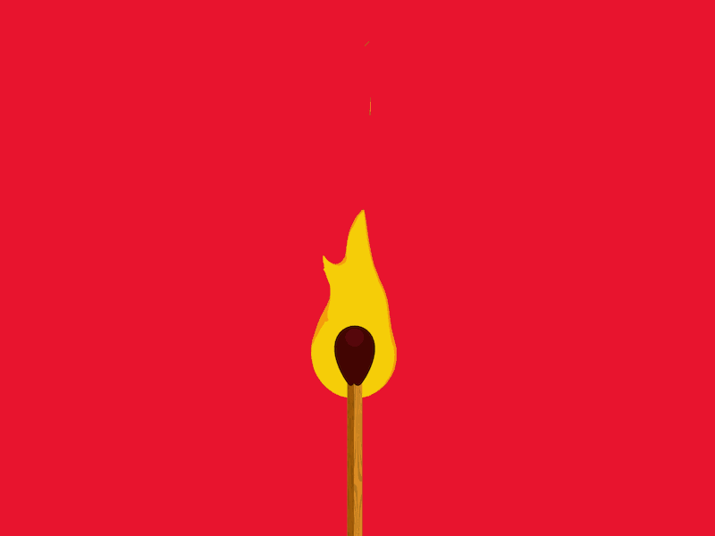 Playing With Fire c4d cinema 4d eyedesyn fire flame flat design match motion graphics sketch and toon