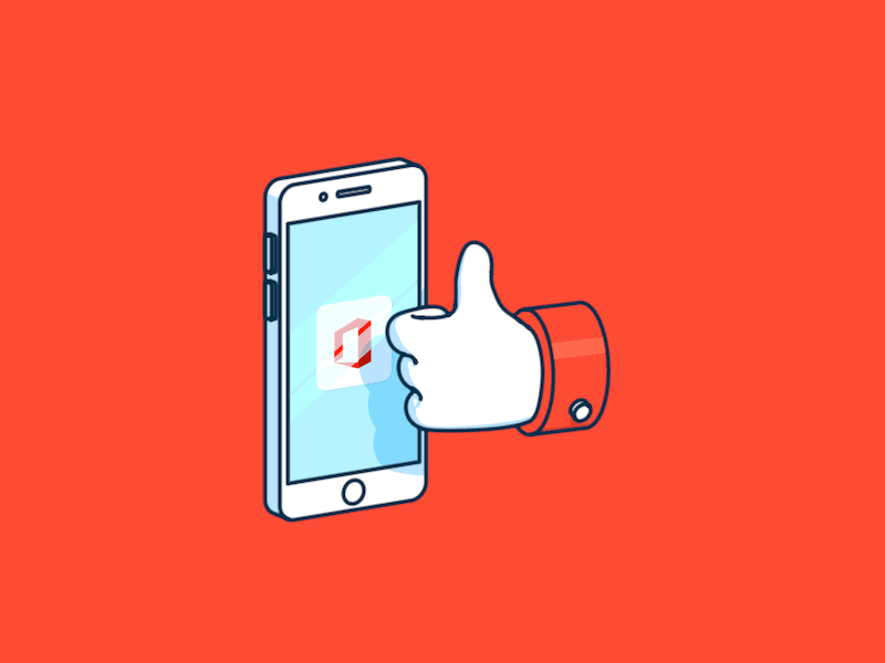 Thumbs Up For Microsoft Office c4d cinema 4d flat design iphone line art microsoft motion graphics sketch and toon thumbs up