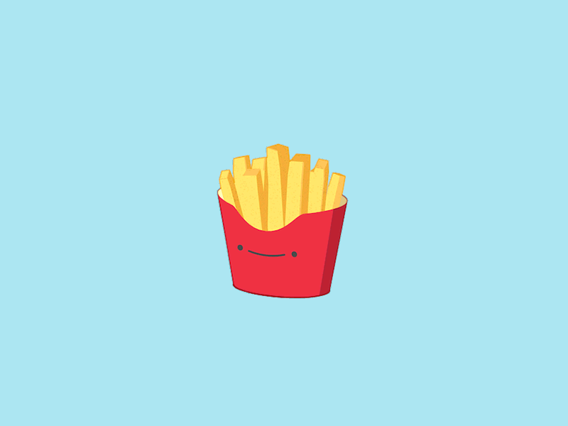 Nom Nom Fry Guy c4d cinema 4d flat design french fries fries line art microsoft motion graphics sketch and toon