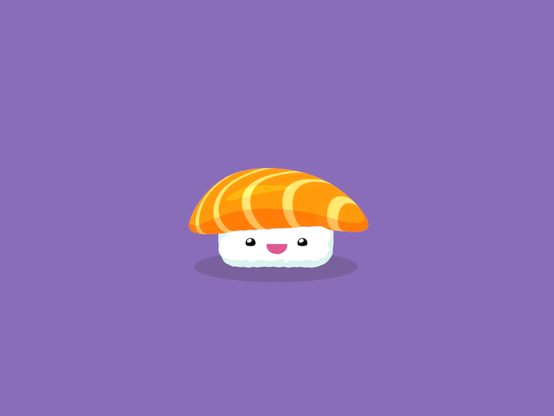 Surprised Sushi 2d 3d animation c4d character cinema 4d eyedesyn gif mograph nigiri sketch and toon sushi