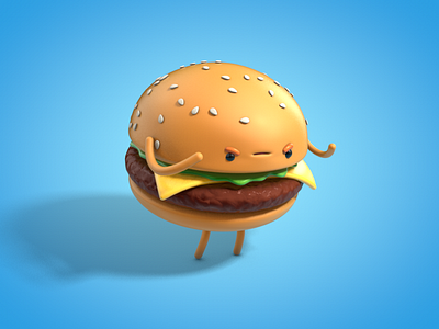 Burger Guy 3d burger c4d character cheeseburger cinema 4d eyedesyn food