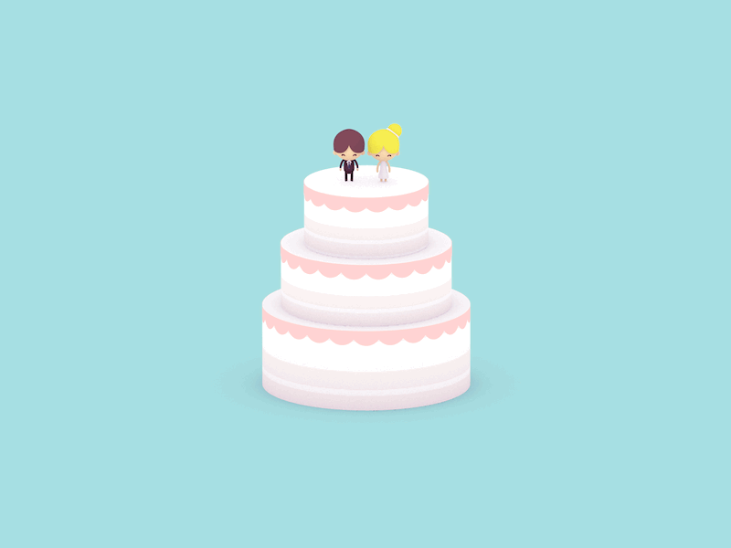 Wedding Cake 2d 3d animation bride c4d cake cinema 4d eyedesyn gif groom mograph wedding