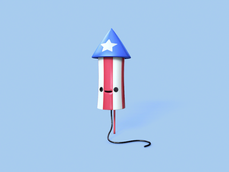Fourth Of July america animation c4d cinema 4d eyedesyn fireworks gif independence july 4th mograph rocket usa