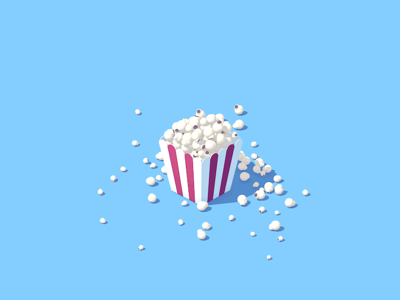 Keep It Poppin! 2d 3d adobe after effects animation c4d cinema 4d gif mograph movie popcorn