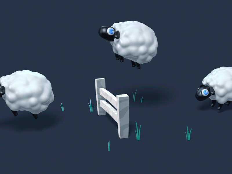 Counting Sheep 3d animation c4d character cinema 4d eyedesyn mograph sheep sleep