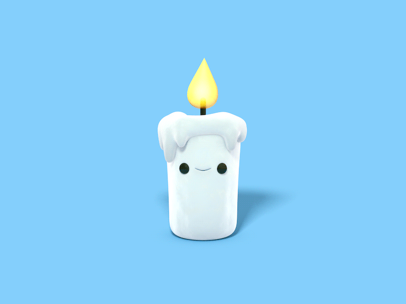 Sleepy Candle 3d adobe after effects animation c4d candle cinema 4d flame gif mograph wax