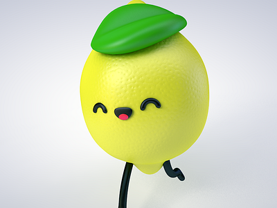 Lemon Run 3d c4d cg character chibi cinema 4d cute eyedesyn fruit lemon run