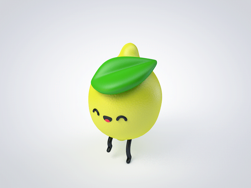 Lemon Run 3d c4d cg character chibi cinema 4d cute eyedesyn fruit lemon run