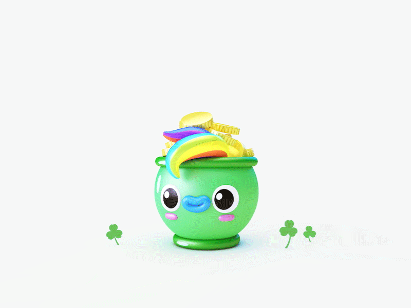 Happy St. Patricks Day! 3d c4d cinema 4d coin eyedesyn gif gold coin mograph pot of gold rainbow shamrock st patricks day