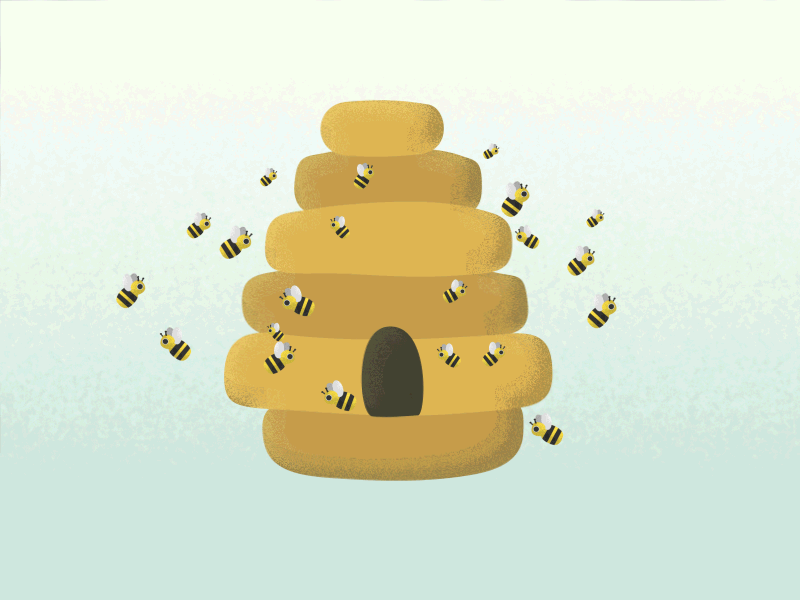 Beehive ae after effects animation bee beehive bees gif honey random wiggle it