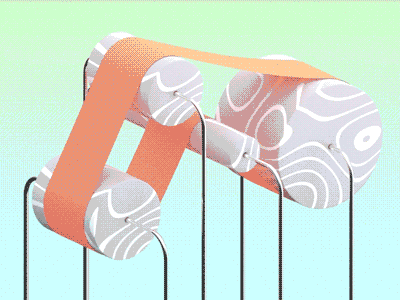 Ribbons and Cylinders 3d animation c4d cg cinema 4d cylinder gif eyedesyn ribbon