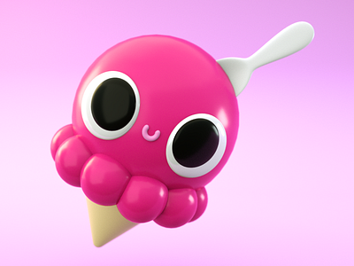 Happy Ice Cream 3d c4d cinema 4d dessert eyedesyn ice cream octane octane render