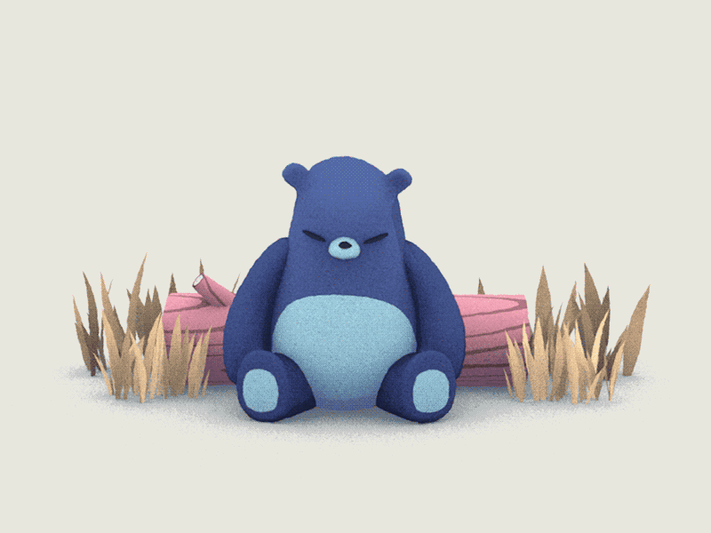 Sleepy Bear 2d 3d animal animation bear c4d character cinema 4d eyedesyn mograph woods