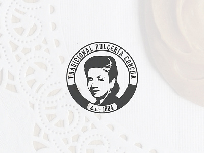 Traditional Dulceria Concha branding candy hipster logo portrait stamp