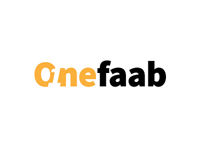 Onefaab Logo black branding color design flat logo minimal negative space type typography white