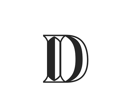 Letter D Mark app black custom letter design flat icon logo minimal type typography vector white