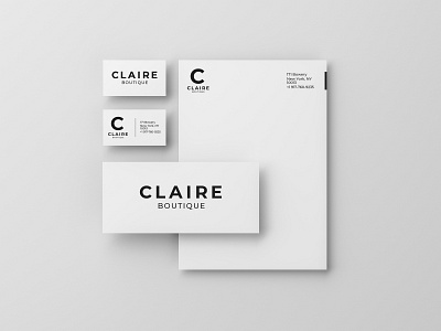 Claire Boutique - Branding black branding design flat logo minimal type typography white